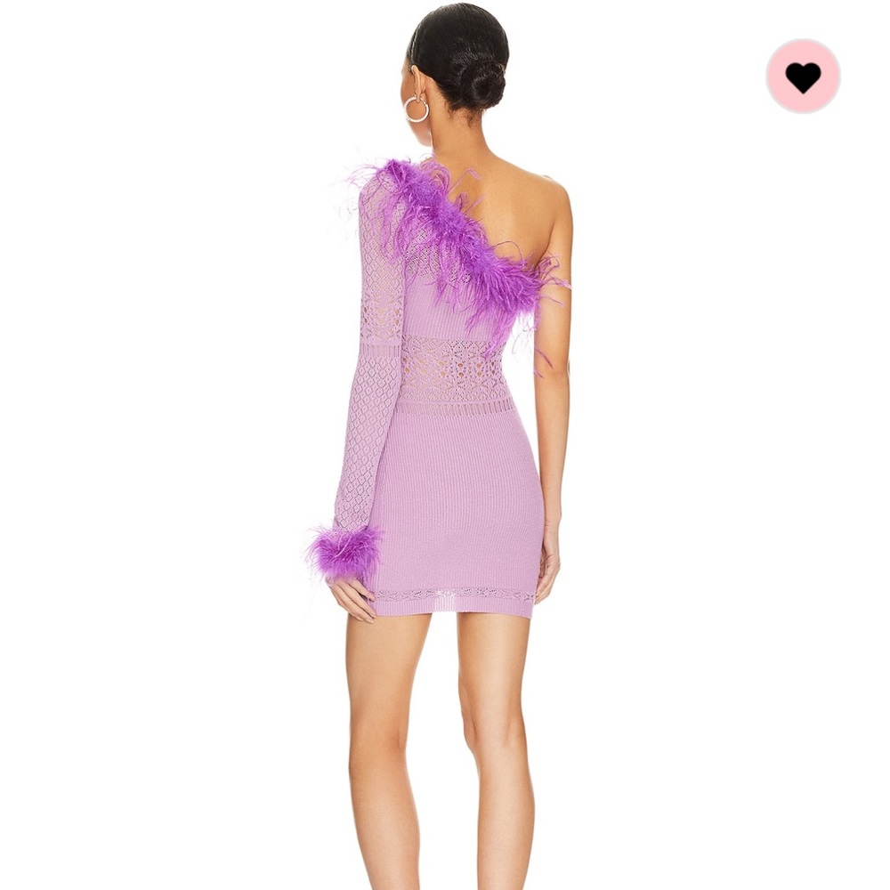 Juana Nbd Feather Trim Pink Dress